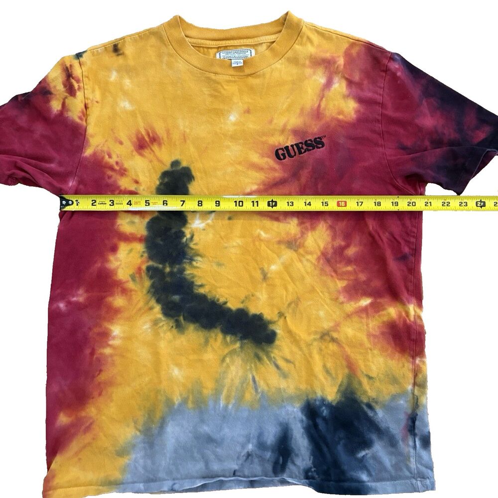 Guess Originals Shirt Men’s Size Small Tie-Dye Multicolor Spellout Short Sleeve - Picture 5 of 8
